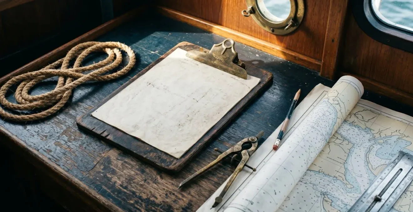 Document de consignes permanentes du capitaine affiché dans la timonerie d'un voilier