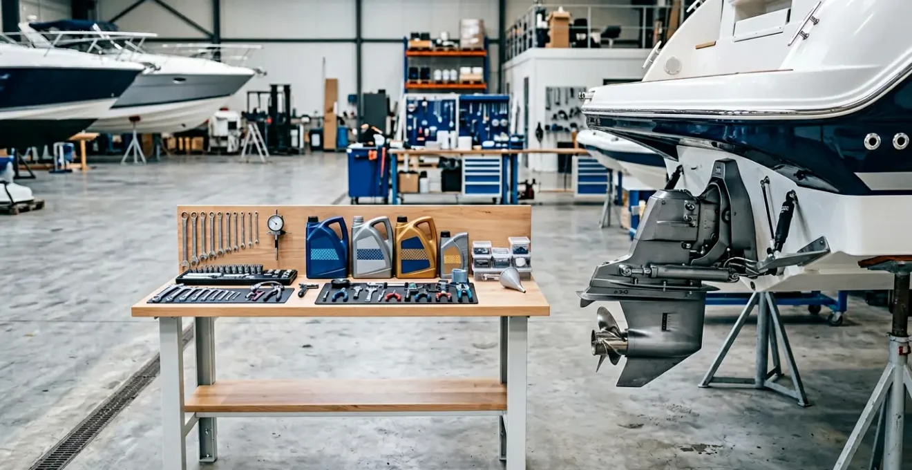 Entretien méthodique d'un système mécanique nautique montrant la prévention des pannes