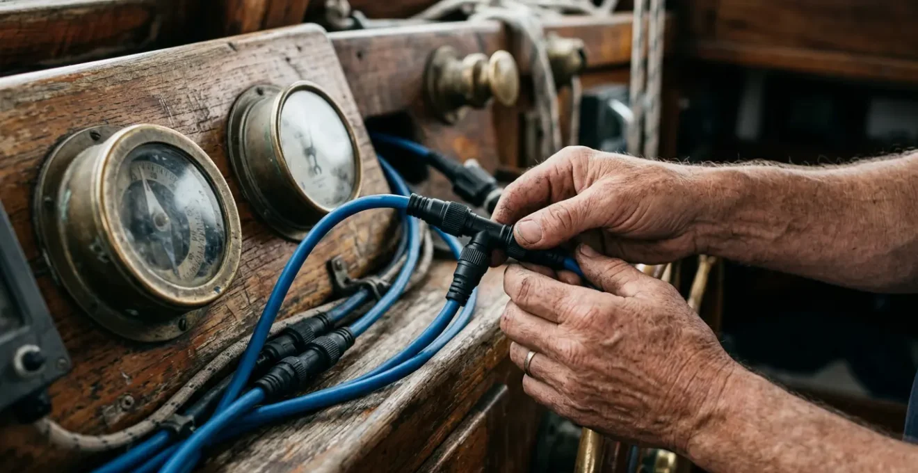 Installation d'une centrale de navigation connectée moderne sur un vieux voilier avec réseau NMEA