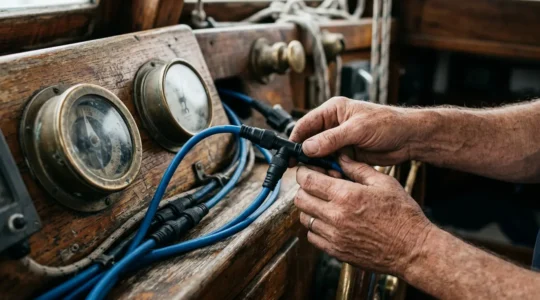 Installation d'une centrale de navigation connectée moderne sur un vieux voilier avec réseau NMEA