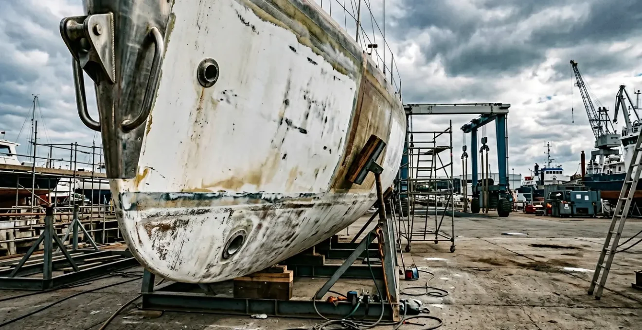 Installation technique d'un propulseur d'étrave sur un voilier de 12 mètres avec tunnel traversant