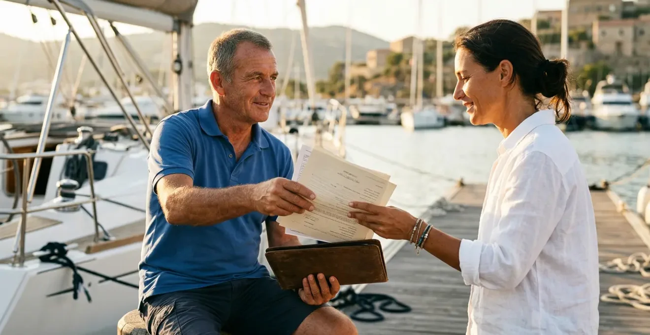 Contrôle de documents nautiques lors d'une location de bateau à l'étranger en été
