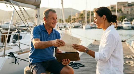 Contrôle de documents nautiques lors d'une location de bateau à l'étranger en été