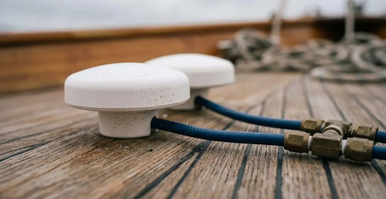 Concept de redondance active avec deux antennes GPS montées sur voilier pour sécurité navigation