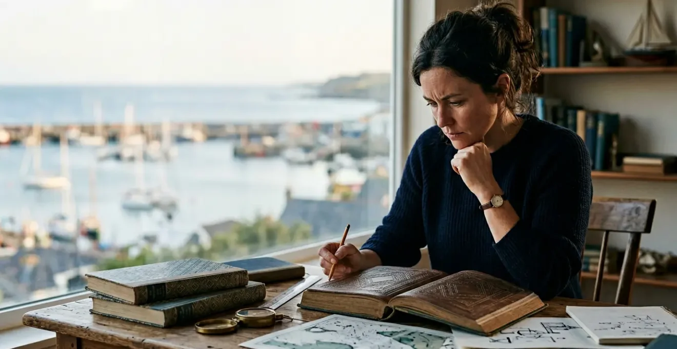 Candidat concentré étudiant la navigation maritime en autonomie pour réussir l'examen du permis côtier